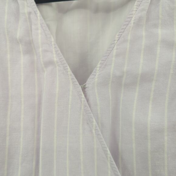 Gap Dress Womens XS Purple Ruffle Striped Linen Feminine Cottagecore Sundress - Picture 5 of 14